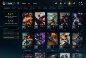 Conta unranked com 101 skins e 150 champs - League of Legends LOL
