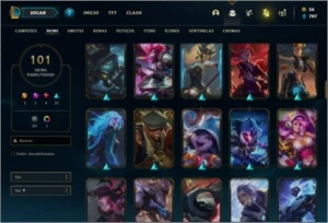 Conta unranked com 101 skins e 150 champs - League of Legends LOL