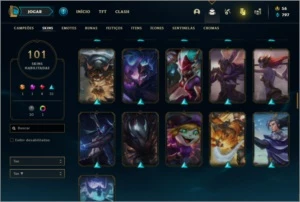 Conta unranked com 101 skins e 150 champs - League of Legends LOL