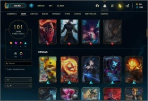 Conta unranked com 101 skins e 150 champs - League of Legends LOL