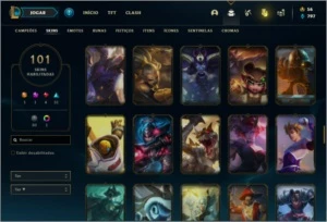 Conta unranked com 101 skins e 150 champs - League of Legends LOL