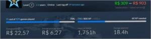 conta steam com 45(ou mais)  jogos.