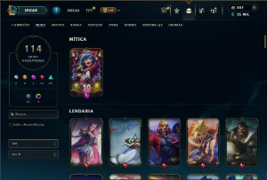 Platina 3 com 150 Champs e 114 Skins ( JG / MID / TOP ) - League of Legends LOL