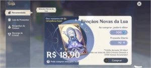 Genshin impact conta com Venti+Mona+razor+fischl, arma 5*