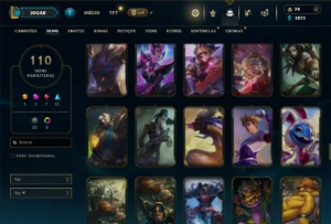 Unranked com 120 Champs e 110 Skins ( MID / TOP / JG ) - League of Legends LOL