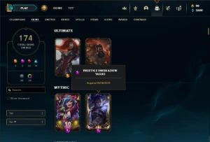 Ouro 1 com TODOS os champs e 174 Skins (Nivel 490) - League of Legends LOL