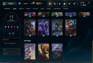 Mestre com 35 Champs e 15 Skins + 3 Fragmentos - League of Legends LOL