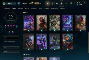 Mestre com 35 Champs e 15 Skins + 3 Fragmentos - League of Legends LOL