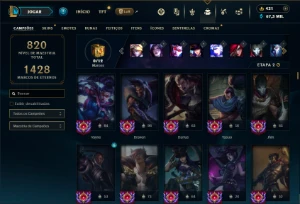 Unranked com TODOS os champs e 320 Skins (40 Maestrias 7) - League of Legends LOL