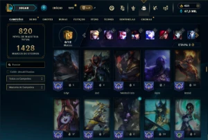 Unranked com TODOS os champs e 320 Skins (40 Maestrias 7) - League of Legends LOL