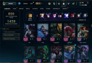 Unranked com TODOS os champs e 320 Skins (40 Maestrias 7) - League of Legends LOL