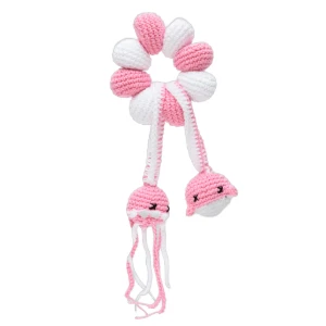 Chocalho de Bebê Amigurumi Crochê Rosa - Artesanato e Personalizados