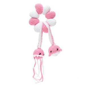 Chocalho de Bebê Amigurumi Crochê Rosa - Artesanato e Personalizados
