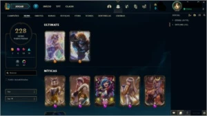 Conta League of legends, Elo platina 4, 228 Skins LOL