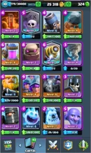CLASH ROYALE LVL 10 ARENA 10 VÁRIAS 4 LENDARIAS