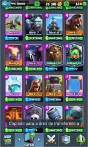 CLASH ROYALE LVL 10 ARENA 10 VÁRIAS 4 LENDARIAS