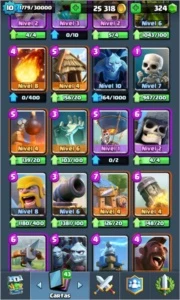CLASH ROYALE LVL 10 ARENA 10 VÁRIAS 4 LENDARIAS