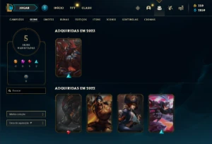Conta Unranked com 25 Champs e 5 Skins + 350 RP - League of Legends LOL