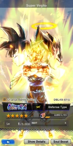 Dragon ball legends super Vegito Ultra + 36k de cristal