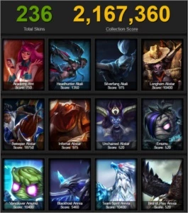 LoL Account Gold / 238 Skins To Dofus Account full PM - League of Legends