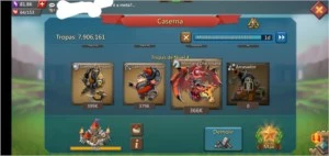 Lords mobile conta 315M 8m de tropas total