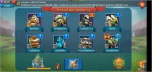 Lords mobile conta 315M 8m de tropas total