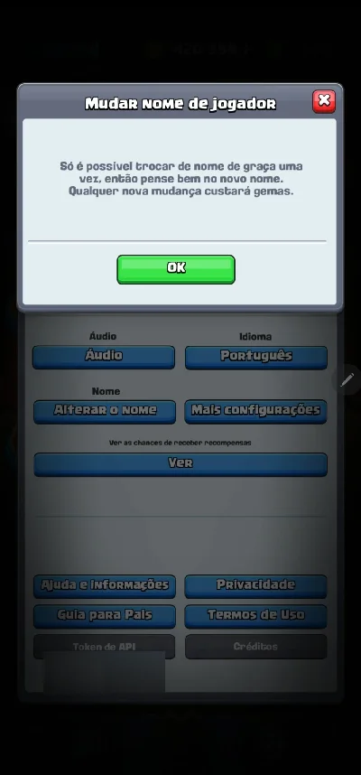 Conta de Clash Royale