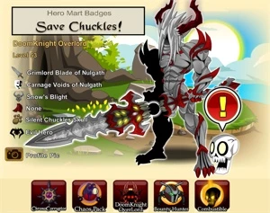 AQW ULTRA RARE ACCOUNT COM SILENT CHUCKLES SKULL HEROMART - Adventure Quest World