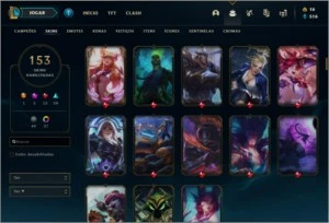Conta LOL e TFT 153 skin, 4 skin prestígio, 4 skin vitoriosa - League of Legends