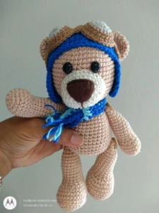 Ursinho Aviador da Artesanato Flor de Lis - Artesanato e Personalizados
