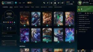 Conta Full LoL - 168 CH | 122 SKINS | HONRA 5 | 443K TK - League of Legends