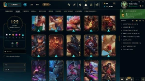 Conta Full LoL - 168 CH | 122 SKINS | HONRA 5 | 443K TK - League of Legends