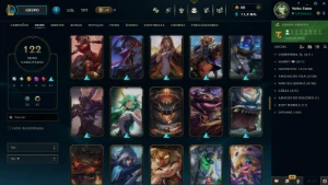 Conta Full LoL - 168 CH | 122 SKINS | HONRA 5 | 443K TK - League of Legends