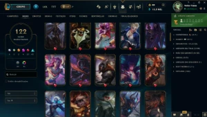 Conta Full LoL - 168 CH | 122 SKINS | HONRA 5 | 443K TK - League of Legends