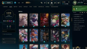 Conta Full LoL - 168 CH | 122 SKINS | HONRA 5 | 443K TK - League of Legends