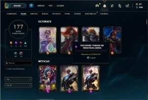 Conta bronze 3 com 124 Champs e 177 Skins + 2 Prestigios - League of Legends LOL