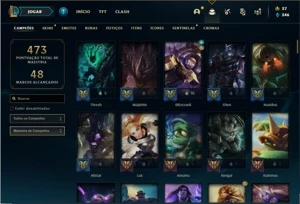 Conta bronze 3 com 124 Champs e 177 Skins + 2 Prestigios - League of Legends LOL