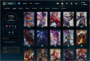 Conta bronze 2 com 155 champs e 126 skins ( NIVEL 518 ) - League of Legends LOL