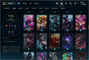 Conta bronze 2 com 155 champs e 126 skins ( NIVEL 518 ) - League of Legends LOL