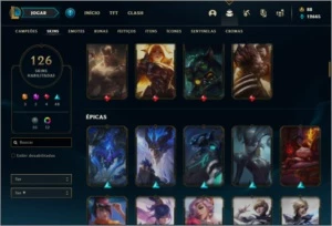 Conta bronze 2 com 155 champs e 126 skins ( NIVEL 518 ) - League of Legends LOL