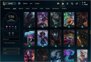 Conta bronze 2 com 155 champs e 126 skins ( NIVEL 518 ) - League of Legends LOL