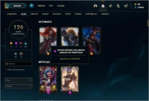 Conta bronze 2 com 155 champs e 126 skins ( NIVEL 518 ) - League of Legends LOL