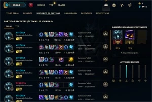 CONTA DIAMANTE 1 SMURF 66% WINRATE - League of Legends LOL