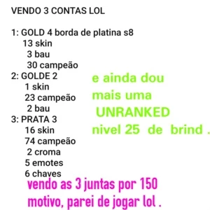 3 Contas lol