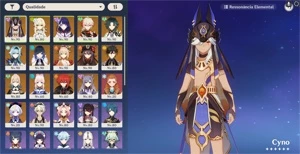 CONTA GENSHIN IMPACT 14 PERSONAGEM T5 E 8 ARMAS T5
