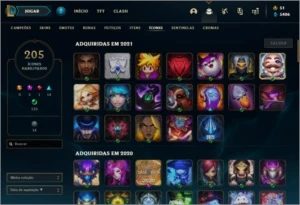 CONTA DE LOL GOLD FULL CHAMP 121SKIN - League of Legends