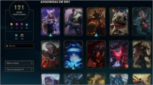 CONTA DE LOL GOLD FULL CHAMP 121SKIN - League of Legends