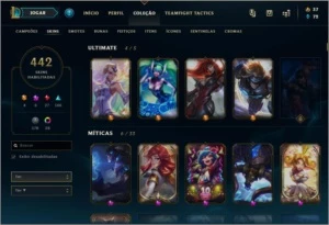 Conta League of Legends  - Unranked - 442 Skins/Tds Champs LOL