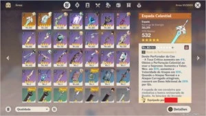 Conta Genshin Rank 52 c/ ZhongLi, Qiqi, Venti e Jean - Genshin Impact