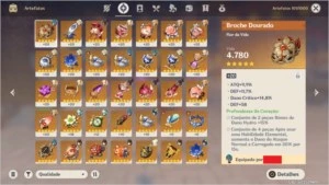 Conta Genshin Rank 52 c/ ZhongLi, Qiqi, Venti e Jean - Genshin Impact